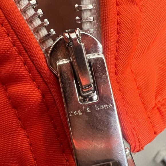 Rag & Bone Georgie Bomber Jacket Orange Nylon Technical Bomber Coat Size M - Picture 13 of 15